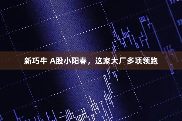 新巧牛 A股小阳春,这家大厂多项领跑