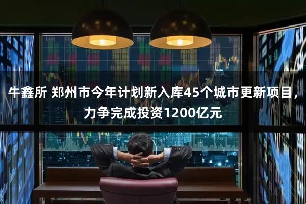 牛鑫所 郑州市今年计划新入库45个城市更新项目,力争完成投资1200亿元